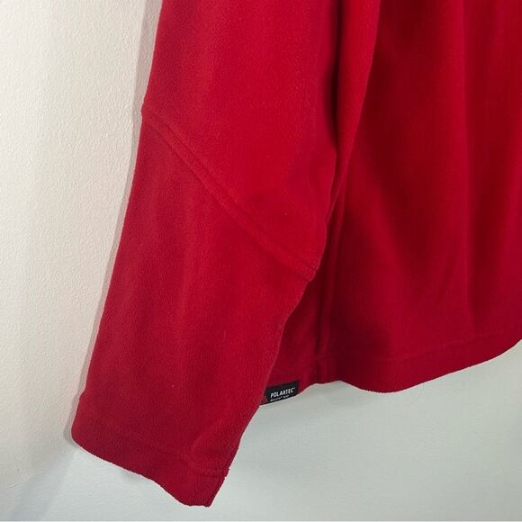 Lands' End Mock Neck Red 1/4 Quarter Zip Polartec Fleece Jacket L - Picture 6 of 7